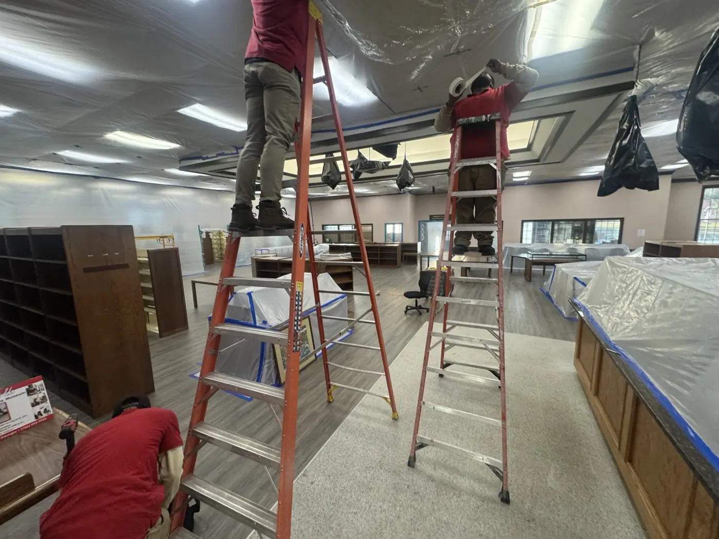 Original commercial cleaning crew photograph